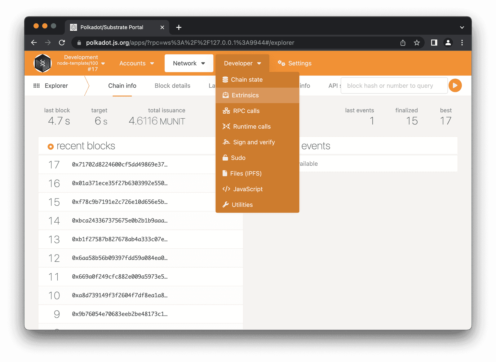 Extrinsics Tab